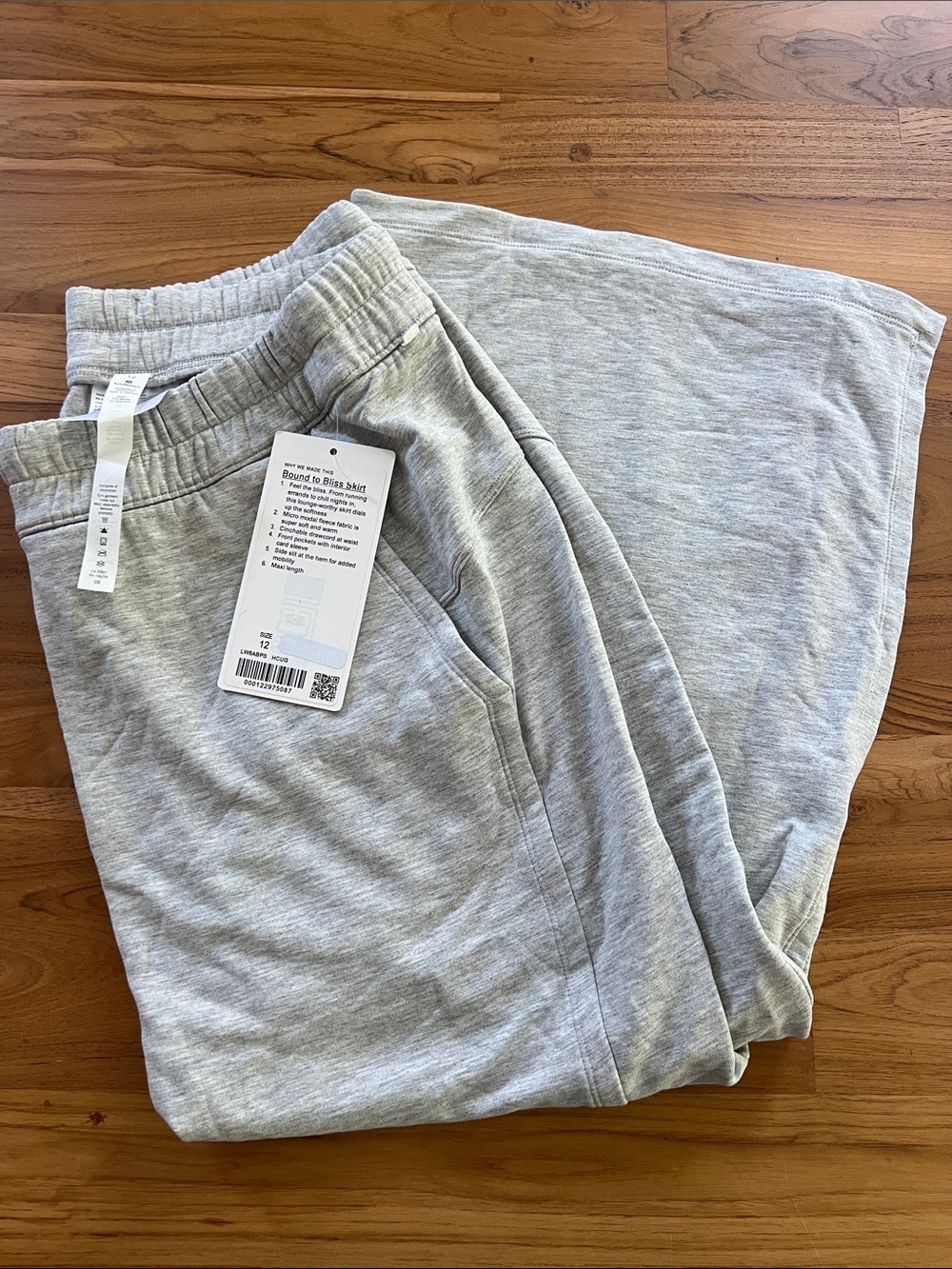 Lululemon Bound To Bliss Skirt High Rise Maxi/Midi Grey Size 12 NWT